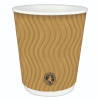 8 Oz Kraft S-Ripple Wall Hot Cups